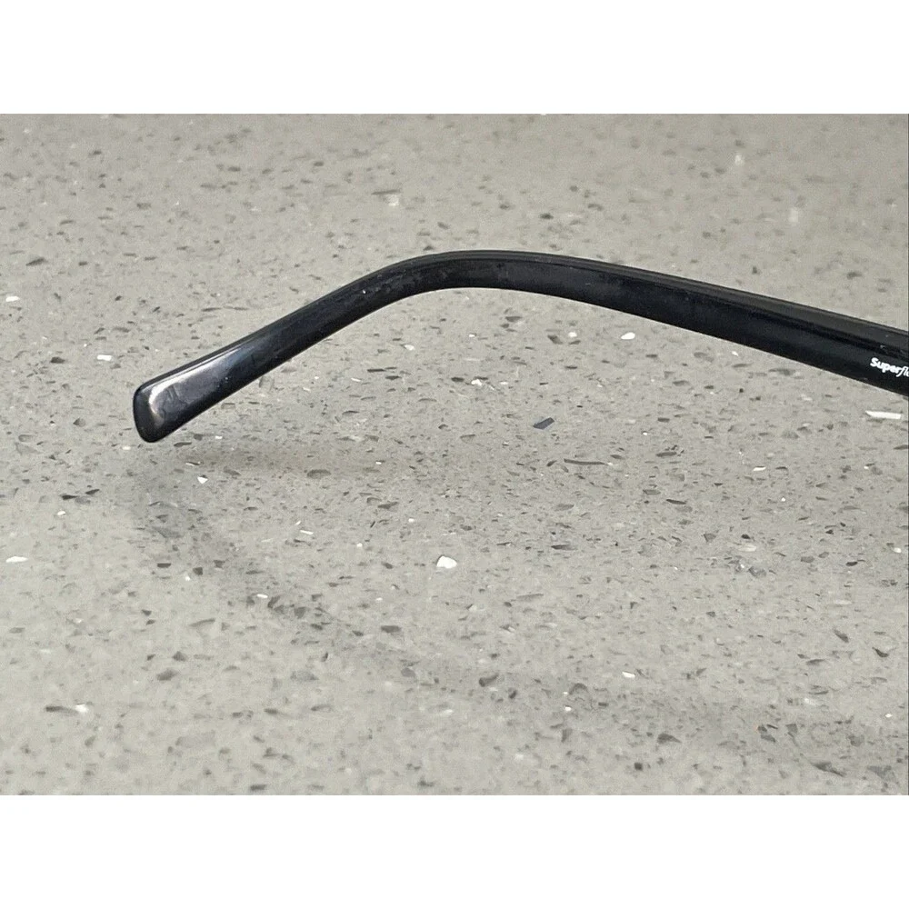 Superflex 377 c.1 54-19-145 Black Half Rim Eyeglasses Frames ONLY Silver